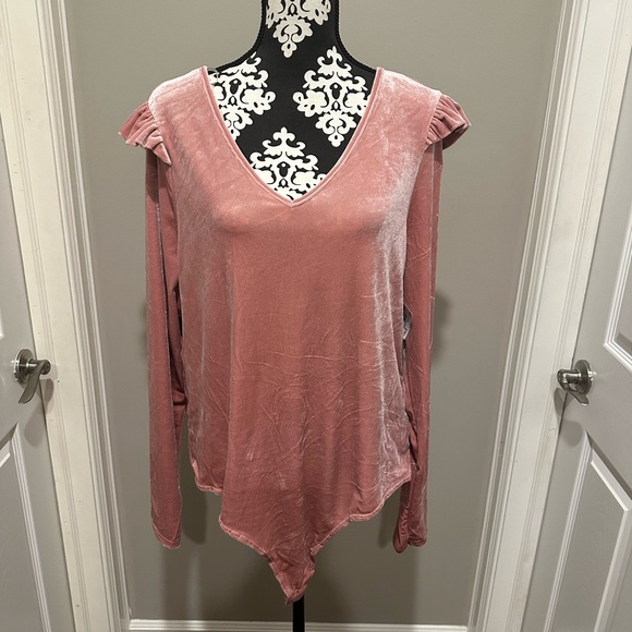 ❌SOLD❌Celebrity Pink Velvet Bodysuit - Picture 2 of 6